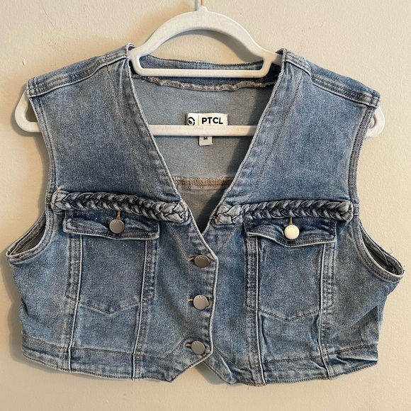 PTCL Cropped Denim Vest - Picture 3 of 7